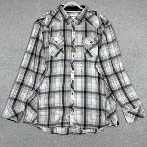 BKE Shirt Mens 2XL Plaid Button Up Western‎ Pearl Snap Athletic Fit NWT